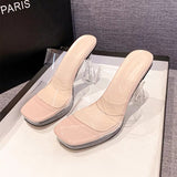 11Cm Ultra-High Heels T-Model Show Show Shoes Transparent Crystal Cool Tug Fish Mouth Waterproof Table Coarse Heel Sandals HZ0115