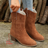 2025 New Autumn And Winter Women's Boots Large-Size Pure Color Fashion Coarse And Pointed Martin Boots HZ0115