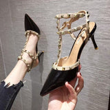Rival High Heels Bare Female Fine Heel Spring And Autumn New Pointed Net Red Back Empty Single Shoes HZ0115