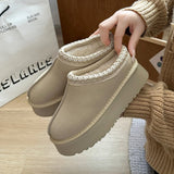 Autumn And Winter New Lazy Shoes Thick-Soled Pine Cream Wool Shoes Fur Shoes Outside The Home To Keep Warm Fashion Buns Cotton Tug HZ0115