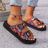 2025 Thick Bottom Slippers Women Women Women Slippers Large Belt Buckle Soft Base Color Slippers Women HZ0115