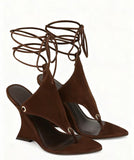 2025 New Clip Toe Ankle Strap Profile High Heel Sandals Show Hollow Women High Heel Slippers HZ0115