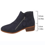 Tling-Faced Martin Boots 2025 Autumn And Winter New Coarse Heel Side Zipper Large Size 43 Yards Female Short Boots HZ0115