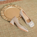 In The Fall Of 2025, The New Light-Mouthed Single-Shoe French Way Of Buckle Water Drill Rough Heel Shoes Pedaled High Heels Women HZ0115