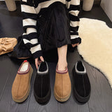 Autumn And Winter New Lazy Shoes Thick-Soled Pine Cream Wool Shoes Fur Shoes Outside The Home To Keep Warm Fashion Buns Cotton Tug HZ0115