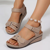 New 2025 Large-Size Casual Fish-Mouthed Sandals Hot Roman Breeze Sandals Women Wear Magic Stickers HZ0115