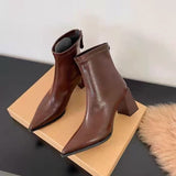 Sharp-Headed Boots Children 2025 Autumn And Winter New High-Heeling Temperament Fashion Explosion This Year's Popular Small Short Boots HZ0115