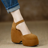 12CM Fashion Thick Sole Comfortable Ultra-High Heels 2025 Spring New Round Head Pine Bottom Shallow Single Shoes HZ0115