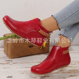 2025 Autumn And Winter Women's Shoes Fashion Code 43 Four Seasons Magic Stick Flat Bottom Short Boots Large Size Martin Boots HZ0115