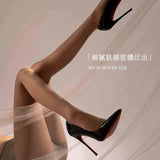 Black High-Heeled Women's Fine Red Background Red Inside Sexy Bed Flirting Super High 10Cm Naked Paint Leather Single Shoes HZ0115