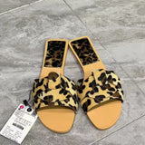 ZA Home 2025 New Women's Shoes French High-End Slippers New Cross-Slip Shoes With Comfortable Flat Sandals HZ0115