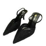 ZA Home 2025 New Women's Shoes Low Heel Temperament High Heels High-Heeled Shoes Behind The Shallow Mouth Of Single Shoes HZ0115