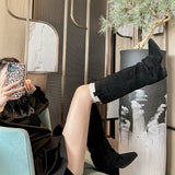 Super Fire Boots Women's Coarse And Pants Pipe Boots But Knee Brown Maillard West Cowboy Knight Boots HZ0115