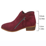 Tling-Faced Martin Boots 2025 Autumn And Winter New Coarse Heel Side Zipper Large Size 43 Yards Female Short Boots HZ0115