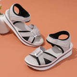 Large-Size New Sandals Women's Large-Size Thick-Bottomed Flat-Bottomed Magic Stick Daily Leisure Beach Sandals HZ0115