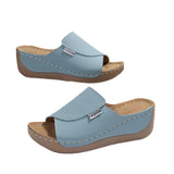 Large-Size Thick-Bottomed Casual Slippers Women 2025 New One-Word Fashion Simple Time Fish Mouth Slippers HZ0115