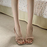 High-Value Bows With High Heels New Summer Wear European-Style Fairy Style Elegant Square Fine Sandals HZ0115
