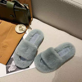 Fairy Hairy Slippers Women 2025 Autumn And Winter New Hairy Home Outside The Bottom Of The Wearing Plush Slippers HZ0115