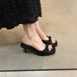 In The Summer Of 2025, The New High-Heeled Cool Slippers Wear Women's Shoes Niche Design Leopard-Print Fine-Grained Sandals HZ0115