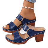 2025 New Summer Women's Large Size High-Heeled Slippers With Fish Mouth Outside Wearing High-Heeled Slippers HZ0115