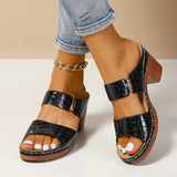 Large-Size High-Heeled Women Cool Drag 2025 Summer New Coarse And Fish Mouth Socket Foot Slippers Women HZ0115