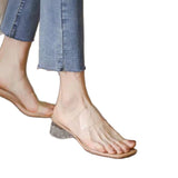 2025 New Female Drag Fairy Outside The Wind Wearing Crystal Heel Fashion Shoes Transparent Word With High Heels Coarse Sandals HZ0115