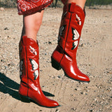 202534-43 Large-Size Coarse And High-Sleeve Sleeve Butterfly Western Cowboy Boots X442 HZ0115