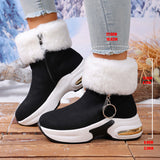 Large-Size Snow Boots Women Winter New Brushing Short Cylinder Plus Velvet Warms High-Thick Bottoms To Keep Warm Snow Boots Women HZ0115