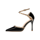 Naked High-Heeled Women 2025 New Summer Fine Heel Rivet Temperament High-End Non-Tired Bao-Head With Single Shoes HZ0115