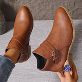 Large-Size Retro Martin Boots 2025 New Pointed Belt Buckle Side Zipper Chelsea Boots Women's Shoes HZ0115