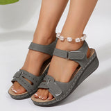 New 2025 Large-Size Casual Fish-Mouthed Sandals Hot Roman Breeze Sandals Women Wear Magic Stickers HZ0115