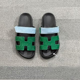 2025 Summer New Thick Bottom Cool Slippers Large-Size Magic Sticker Outside Wearing Casual Women's Shoes HZ0115