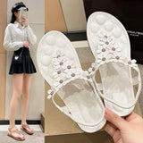 2025 Large-Size New Flat Women's Shoes Bohemian Flower Sandals Toe Loose With Casual Shoes HZ0115