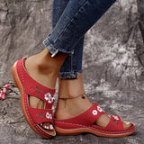 2025 Large-Size One-Size-In-One Slippers Women's Summer Roman Shoes Heel Thick-Soled Sandals Embroidered Women's Cool Slippers HZ0115