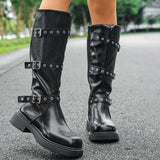 Rival Trouser Boots Women 2025 Thin Thick Bottom Punk Wind But Knee Boots High-Sleeches Knight Boots HZ0115