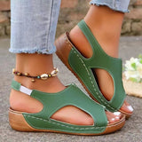 Large-Size Slope Heel Sandals Women 2025 Summer Sandals New Thick Bottom Slope And Fish Mouth Sandals HZ0115