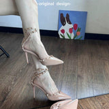 Naked High-Heeled Women 2025 New Summer Fine Heel Rivet Temperament High-End Non-Tired Bao-Head With Single Shoes HZ0115