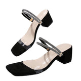 Large-Size Transparent Sandals Women 2025 Summer New High-Heeled Shoes Fashion Water Drill With Two Coarse Sandals HZ0115