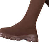 Autumn And Winter New Fashion Large-Size Women's Boots Elastic Flying Socks Cotton Cake Thick Bottom Martin Boots HZ0115