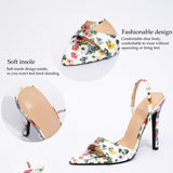 Women's Sharp Print With Back Ankle With Fine Heel Sandals Women's Gorgeous High Heels HZ0115
