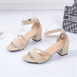 One Word With Sandals Women With Sandals And 2025 Summer New Large-Size Fish Mouth Coarse Heel Toe Fashion Women's Shoes HZ0115