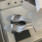 New Pointed Fine-Heeled Sandals Women Back Empty French Style Cool Slippers High Heel Cool Slippers Women HZ0115