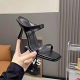 2025 Summer Net Red New Sexy High-Heeled Sandals Women Wear Side-Outfash Fashion With Fine And Cool Drag HZ0115