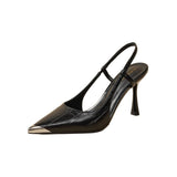 2025 Summer New Head-Up Fine And Air Behind The Fairy Style Art Gentle High Heel Single Shoes HZ0115