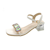 New French Water Drill Sandals Coarse Heel High Heels In The Summer Of 2025 Fashion Temperament Daily Commute Cool Drag HZ0115