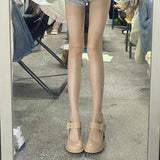 French Coarse Heeled Single Shoes Women's Autumn With A Shallow Mouth Patent Leather High Heel Mary Treasure Shoes HZ0115