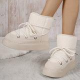 Large-Size Thick-Bottomed Cross-Tie Snow Boots Women 2025 Winter New Thick To Keep Warm Leisure Cotton Boots HZ0115