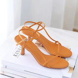 Sandals Women 2025 New Summer Net Red With A Thin Buckle With High Heel Sandals Sexy Dew Korean Version HZ0115