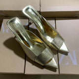 ZA2025 Spring New High Heels Gold Tips After Leaking Classic Fashion Wearing Women's Shoes HZ0115