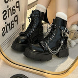 British Punk Style Thick Bottom Martin Boots 2025 New Mid-Chammelt Sweet Cool Small Man To Increase Fashion Boots HZ0115